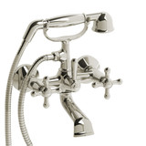 Classic Two Hole Tub Filler  - Polished Nickel with Cross Handles | Model Number: GN06+PN - Product Knockout