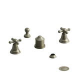 Classic Two Handle Deck Mount Bidet  - Brushed Nickel with Cross Handles | Model Number: GN09+BN - Product Knockout