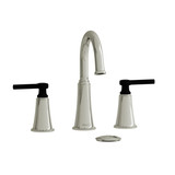 Momenti Widespread Lavatory Faucet with C-Spout 1.0 GPM - Polished Nickel and Black with Lever Handles | Model Number: MMRD08LPNBK-10 - Product Knockout