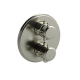 Momenti 3/4 Inch Thermostatic and Pressure Balance Multi-Function System  - Brushed Nickel with X-Shaped Handles | Model Number: MMRD83XBN - Product Knockout