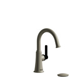 Momenti Single Handle Lavatory Faucet with C-Spout 1.0 GPM - Brushed Nickel and Black with J-Shaped Handles | Model Number: MMRDS01JBNBK-10 - Product Knockout