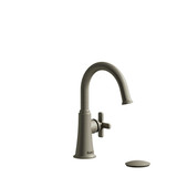 Momenti Single Handle Lavatory Faucet with C-Spout  - Brushed Nickel with X-Shaped Handles | Model Number: MMRDS01XBN - Product Knockout
