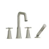 DISCONTINUED Momenti™ 4-Hole Deck Mount Tub Filler With U-Spout - Polished Nickel | Model Number: MMSQ12+PN