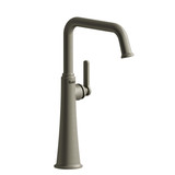 Momenti Single Handle Tall Lavatory Faucet with U-Spout  - Brushed Nickel with J-Shaped Handles | Model Number: MMSQL01JBN - Product Knockout