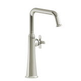 Momenti Single Handle Tall Lavatory Faucet with U-Spout 1.0 GPM - Polished Nickel with X-Shaped Handles | Model Number: MMSQL01XPN-10 - Product Knockout