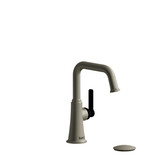 Momenti Single Handle Lavatory Faucet with U-Spout 1.0 GPM - Brushed Nickel and Black with J-Shaped Handles | Model Number: MMSQS01JBNBK-10 - Product Knockout