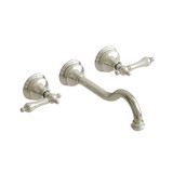 Retro Wall Mount Lavatory Faucet 1.0 GPM - Polished Nickel with Lever Handles | Model Number: RT03LPN-10 - Product Knockout