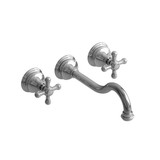 Retro Wall Mount Lavatory Faucet  - Chrome with Cross Handles | Model Number: RT03+C - Product Knockout