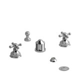 Retro Two Handle Deck Mount Bidet  - Chrome with Cross Handles | Model Number: RT09+C - Product Knockout