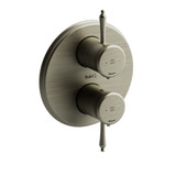 Retro 3/4 Inch Thermostatic and Pressure Balance Multi-Function System  - Brushed Nickel with Lever Handles | Model Number: RT83BN - Product Knockout