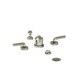 Riu Two Handle Deck Mount Bidet  - Polished Nickel with Lever Handles | Model Number: RU09LPN - Product Knockout