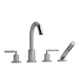 Sylla 4-Hole Deck Mount Tub Filler  - Chrome with Lever Handles | Model Number: SY12LC - Product Knockout