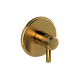 Momenti 1/2 Inch Thermostatic and Pressure Balance Trim with up to 3 Functions  - Brushed Gold with J-Shaped Handles | Model Number: TMMRD44JBG - Product Knockout