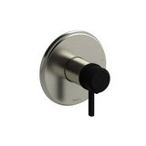 Momenti 1/2 Inch Thermostatic and Pressure Balance Trim with up to 3 Functions  - Brushed Nickel and Black with Lever Handles | Model Number: TMMRD44LBNBK - Product Knockout