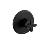 Momenti 1/2 Inch Pressure Balance Trim  - Black with X-Shaped Handles | Model Number: TMMRD51XBK - Product Knockout