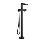 Parabola Single Hole Floor Mount Tub Filler Trim  - Black | Model Number: TPB39BK - Product Knockout