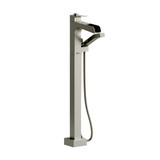 Zendo  Single Hole Floor Mount Tub Filler Trim with Trough  - Brushed Nickel | Model Number: TZOOP37BN - Product Knockout