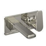 Hoxton Wall Mount Single Handle Bathroom Faucet - Polished Nickel with Lever Handle | Model Number: U.3481LS-PN/TO-2 - Product Knockout