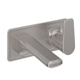 Hoxton Wall Mount Single Handle Bathroom Faucet - Satin Nickel with Lever Handle | Model Number: U.3481LS-STN/TO-2 - Product Knockout