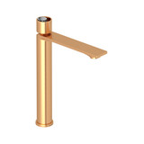 Eclissi Single Handle Tall Bathroom Faucet - Satin Gold with Polished Chrome Accent with Circular Handle | Model Number: EC02D1IWSGC - Product Knockout