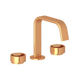 Eclissi Widespread Bathroom Faucet - U-Spout - Satin Gold with Circular Handle | Model Number: EC09D3IWSG - Product Knockout