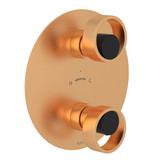 Eclissi 1/2 Inch Thermostatic Trim with Diverter - Satin Gold with Matte Black Accent with Circular Handle | Model Number: EC12W2IWSGB - Product Knockout