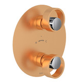 Eclissi 1/2 Inch Thermostatic Trim with Diverter - Satin Gold with Polished Chrome Accent with Circular Handle | Model Number: EC12W2IWSGC - Product Knockout