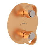 Eclissi 1/2 Inch Thermostatic Trim with Diverter - Satin Gold with Satin Nickel Accent with Circular Handle | Model Number: EC12W2IWSGN - Product Knockout