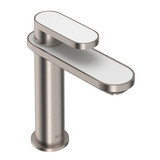 Miscelo Single Handle Bathroom Faucet - Satin Nickel Spout with Bianco Insert with Lever Handle with Insert | Model Number: MI01D1BLSTN - Product Knockout