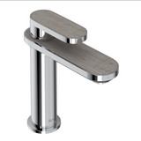 Miscelo Single Handle Bathroom Faucet - Polished Chrome Spout with Whitewash Barnwood Insert with Lever Handle with Insert | Model Number: MI01D1WBAPC - Product Knockout
