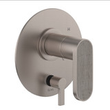 Miscelo Pressure Balance Trim with Diverter - Satin Nickel Spout with Whitewash Barnwood Insert with Lever Handle with Insert | Model Number: MI11W1WBSTN - Product Knockout