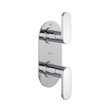 Miscelo 1/2 Inch Thermostatic Trim with Diverter - Polished Chrome Spout with Bianco Insert with Lever Handle with Insert | Model Number: MI12W2BLAPC - Product Knockout