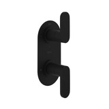 Miscelo 1/2 Inch Thermostatic Trim with Diverter - Matte Black Spout with Nero Insert with Lever Handle with Insert | Model Number: MI12W2NRMB - Product Knockout