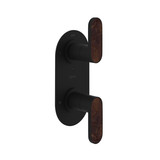 Miscelo 1/2 Inch Thermostatic Trim with Diverter - Matte Black Spout with Sedona Insert with Lever Handle with Insert | Model Number: MI12W2SDMB - Product Knockout