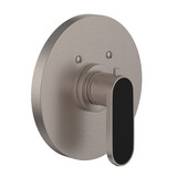 Miscelo 3/4 Inch Thermostatic Trim without Volume Control - Satin Nickel Spout with Nero Insert with Lever Handle with Insert | Model Number: MI13W1NRSTN - Product Knockout