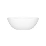 Corvara&trade; 59 Inch X 31-1/2 Inch Freestanding Soaking Bathtub in Volcanic Limestone&trade; with Overflow Hole - Matte White | Model Number: CORM-N-SM-OF - Product Knockout