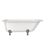 Hampshire 67-1/8 Inch X 30-1/2 Inch Freestanding Soaking Bathtub in Volcanic Limestone&trade; with Overflow - Gloss White | Model Number: HAM-N-SW-OF+FT-HAM-PN - Product Knockout