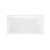 Kaldera 60 Inch X 32 Inch Undermount Or Drop-In Bathtub in Volcanic Limestone&trade; with Internal Overflow - Gloss White | Model Number: KAL2-N-LH-SW-IO - Product Knockout