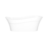 Pescadero LH 66-3/4 Inch X 31-3/8 Inch Freestanding Soaking Bathtub in Volcanic Limestone&trade; with Overflow Hole - Gloss White | Model Number: PES-N-LH-SW-OF - Product Knockout