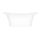 Toulouse 71-1/8 Inch X 31-1/2 Inch Freestanding Soaking Bathtub in Volcanic Limestone&trade; with No Overflow Hole - Gloss White | Model Number: TOU-N-SW-NO - Product Knockout