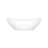 Amalfi 55 Oval 21-5/8 Inch Vessel Lavatory Sink in Volcanic Limestone&trade; without Internal Overflow - Gloss White | Model Number: VB-AML-55-NO - Product Knockout