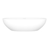 Barcelona 64 Oval 25 Inch Vessel Lavatory Sink in Volcanic Limestone&trade; without Internal Overflow - Matte White | Model Number: VB-BAR64M-SM-NO - Product Knockout