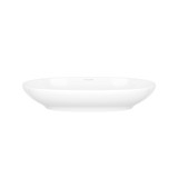 Cabrits 55 Oval 21-5/8 Inch Vessel Lavatory Sink in Volcanic Limestone&trade; without Internal Overflow - Gloss White | Model Number: VB-CAB-55-NO - Product Knockout