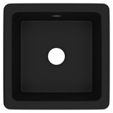 DISCONTINUED Lancaster™ 18" Single Bowl Square Fireclay Bar/Food Prep Kitchen Sink - Matte Black | Model Number: RC1818MB