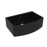 DISCONTINUED Waterside™ 30" Single Bowl Farmhouse Bowed Apron Front Fireclay Kitchen Sink - Matte Black | Model Number: RC3021MB