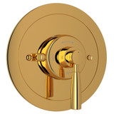 Holborn Thermostatic Trim Plate without Volume Control - Unlacquered Brass with Metal Lever Handle | Model Number: U.5885LS-ULB/TO - Product Knockout