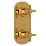 Holborn 1/2 Inch Thermostatic and Diverter Control Trim - Unlacquered Brass with Cross Handle | Model Number: U.8886X-ULB/TO - Product Knockout