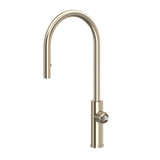 Eclissi Pull-Down Kitchen Faucet with C-Spout Less Handle - Satin Nickel | Model Number: EC55D1STN - Product Knockout
