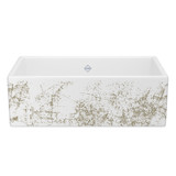 Shaker™ 33" Single Bowl Farmhouse Apron Front Fireclay Kitchen Sink With Metallic Design - Metallic in Gold | Model Number: MS3318WHMTGO