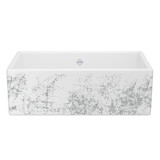 Shaker™ 33" Single Bowl Farmhouse Apron Front Fireclay Kitchen Sink With Metallic Design - Metallic in Silver | Model Number: MS3318WHMTSI